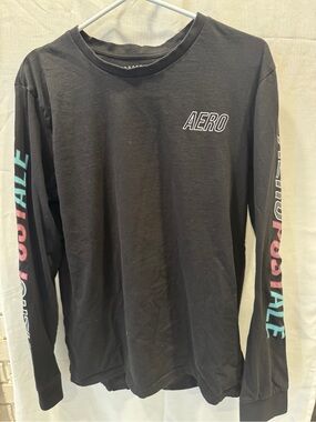 Aeropostale Black Logo Crew Neck Tee